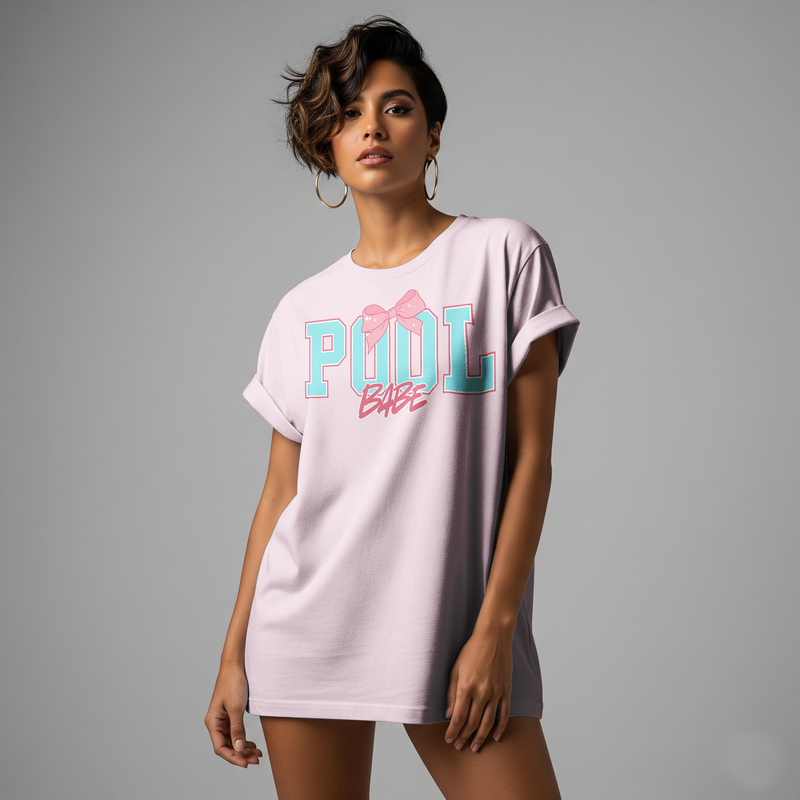Pool Babe Graphic Tee - Summer Heavy Cotton T-shirt
