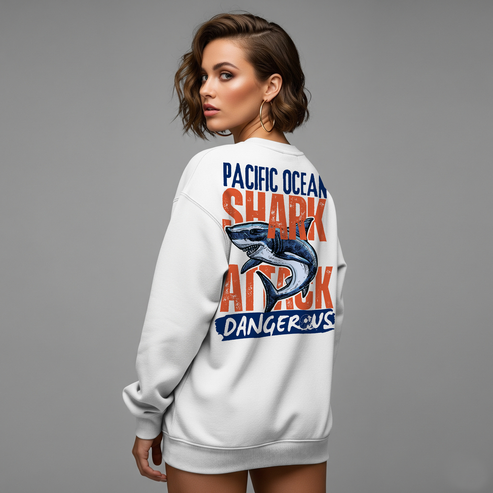 Shark Attack Sweatshirt - White