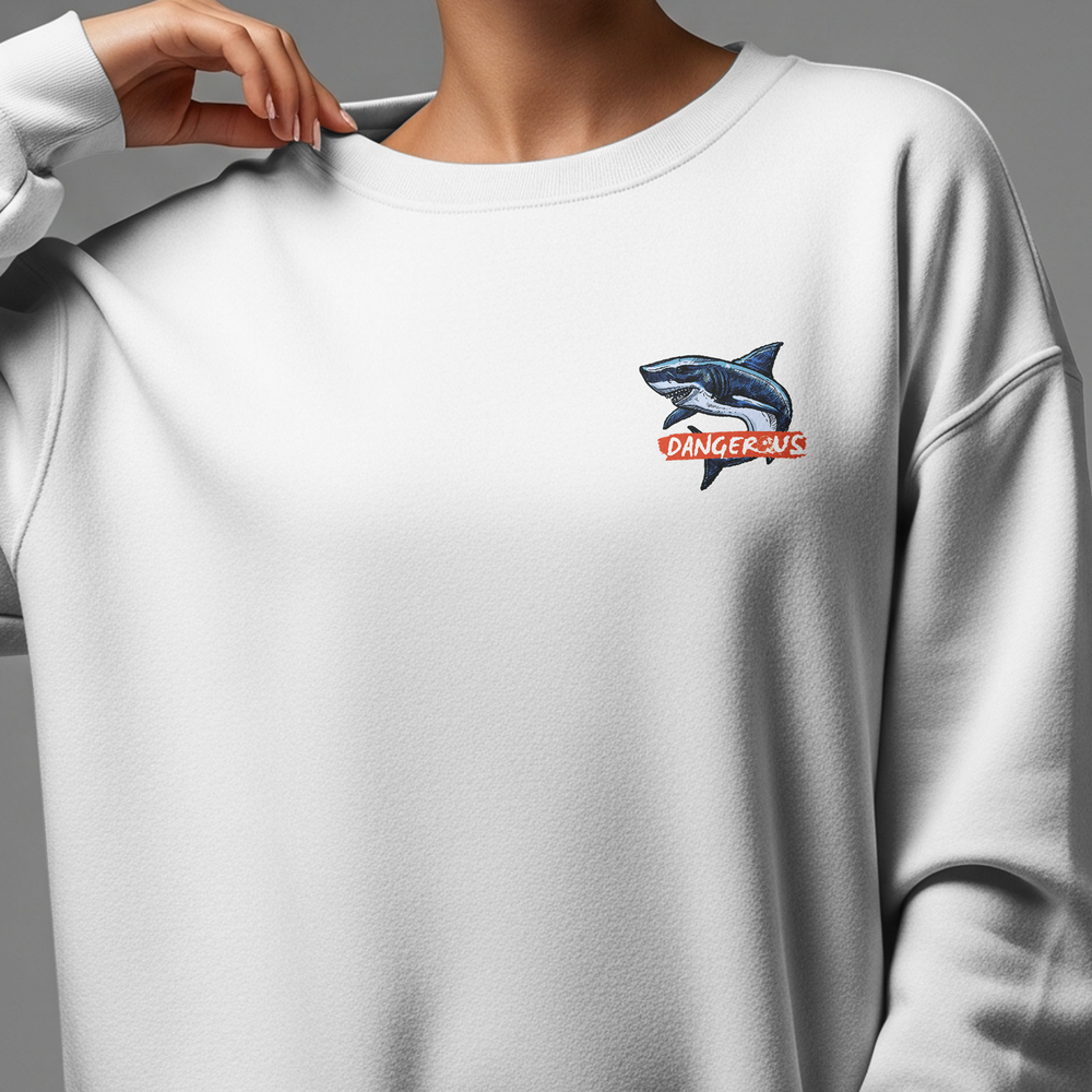 Shark Attack Sweatshirt - White